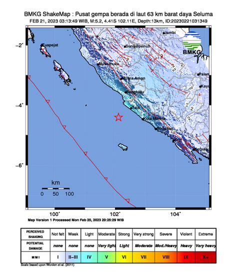 Gempa Berkekuatan Magnitudo Guncang Wilayah Seluma Beng