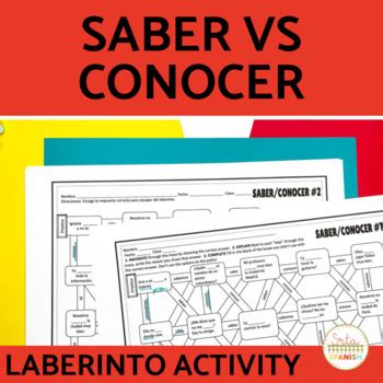 Saber Vs Conocer Spanish Maze Practice Activity With DIGITAL Option