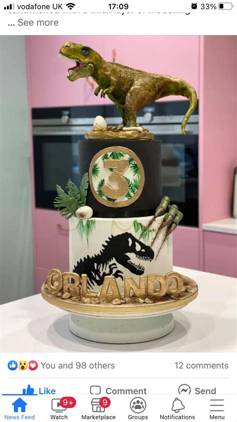 Jurassic Park Themed Birthday Cake