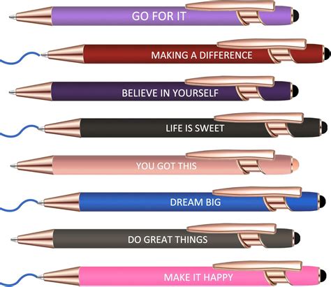 Amazon Lragvtbk Pcs Blue Ink Inspirational Pens For Women