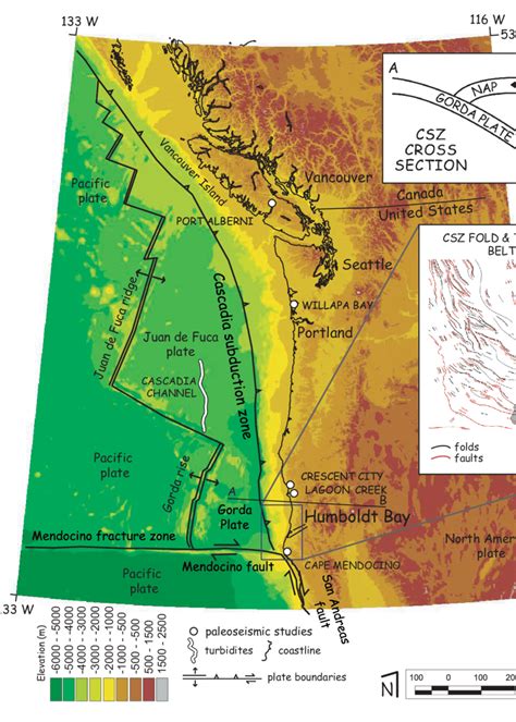 Geologic Map Of Humboldt Bay Region Showing Upper Plate Faults And