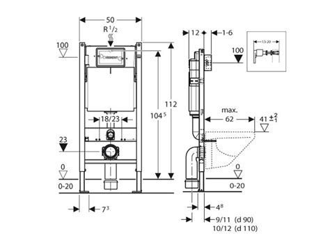 Geberit Duofix Element Voor Wand Wc 112cm Delta Inbouwreservoir 12cm