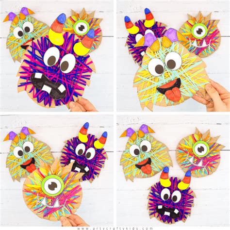 Yarn Wrapped Monster Craft Arty Crafty Kids