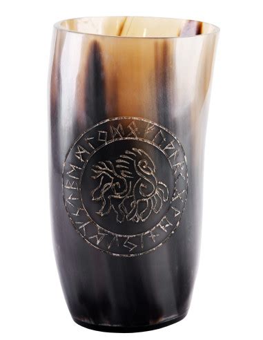 Verre Viking Cheval Sleipnir En Corne De Buffle Ml