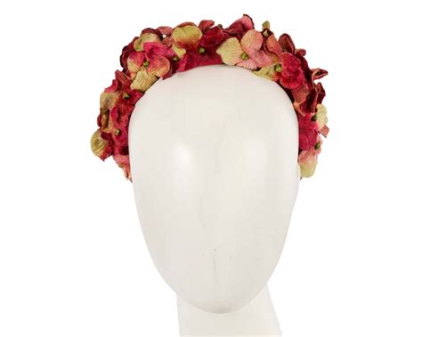 Burgundy Velvet Flower Headband Halo By Max Alexander In Australia