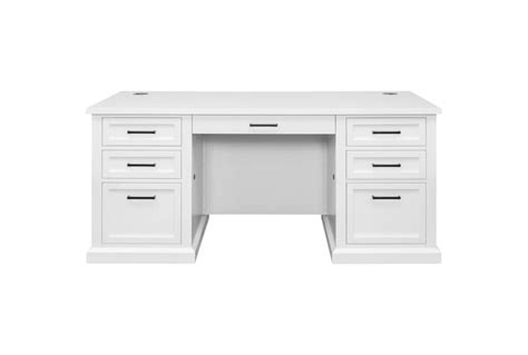 Millie White 70" Double Pedestal Desk | Living Spaces