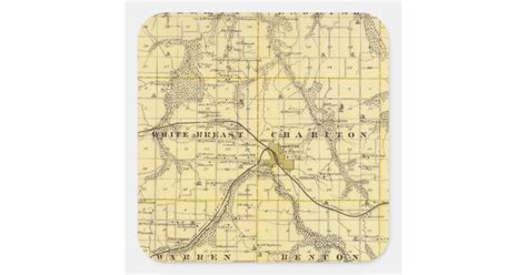 Map Of Lucas County State Of Iowa Square Sticker Zazzle
