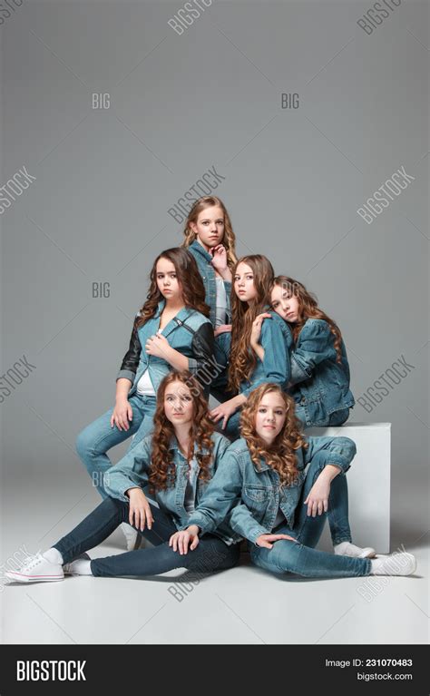 Group Girls Standing Image And Photo Free Trial Bigstock