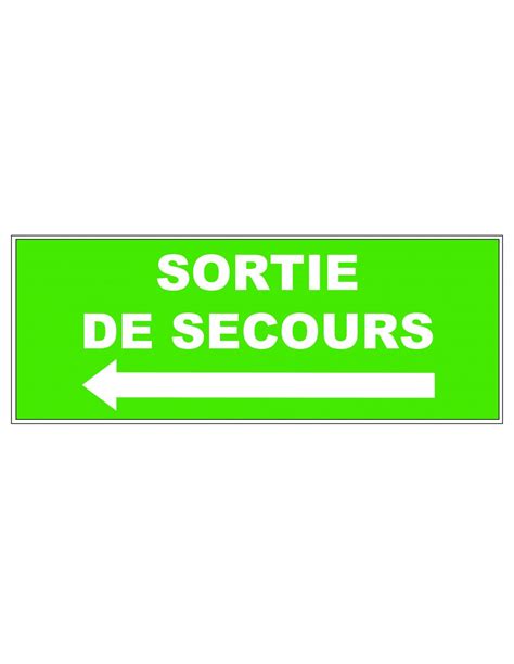 Panneau PVC 280X190mm Sortie De Secours Fleche Gauche