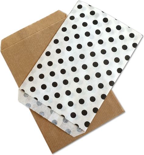 Prigta Papieren Zakjes Bruin Wit Polka Dots X Cm Stuks