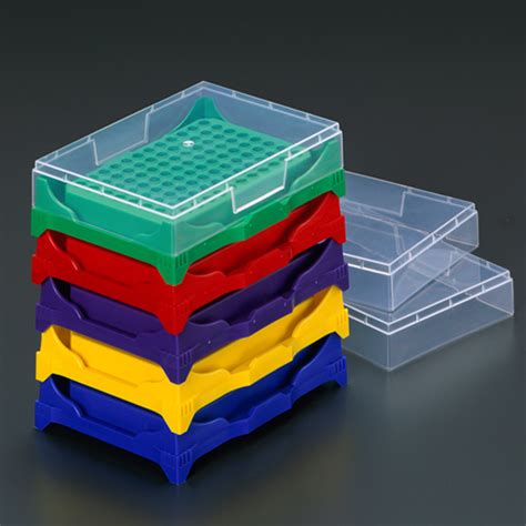 Rack 96 Well PCR Stacking With Lid Assorted Colours Holds 0 2ml PCR