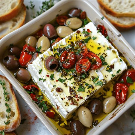 Baked Feta With Olives Sun Dried Tomatoes Recipes Tasks Tools