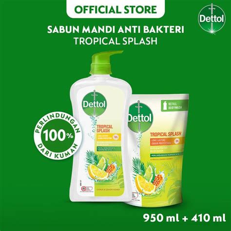 Jual Dettol Sabun Mandi Cair Tropical Splash 950ml 410ml Shopee