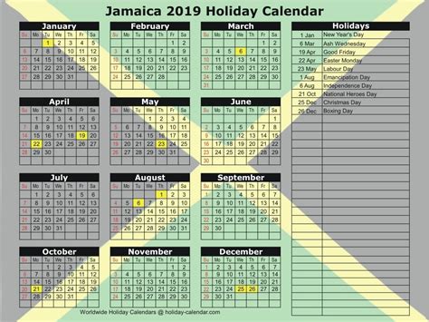 Jamaica Calendar With Holidays Holidays And Observances In