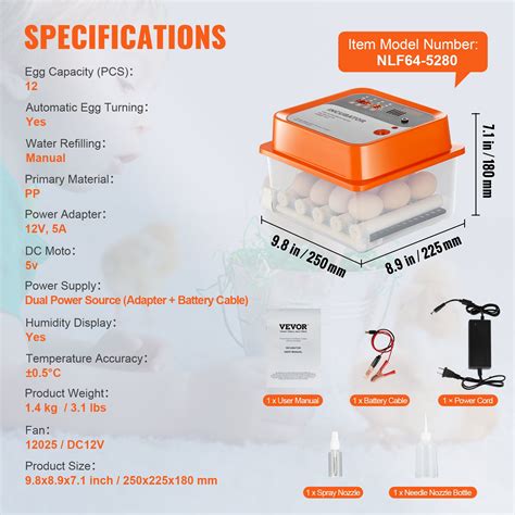 Vevor Egg Incubator Incubators For Hatching Eggs Automatic Egg Turner With With Temperature