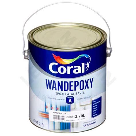 TINTA ESMALTE EPOXI BRILHANTE CINZA MEDIO 2 7L WANDEPOXY CORAL TINTAS JD