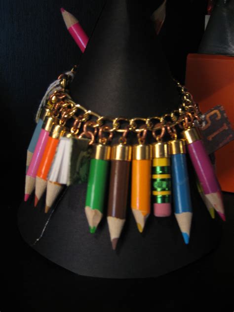 Pencil Bracelet 1 Statement Necklace Wooden Pencils Necklace