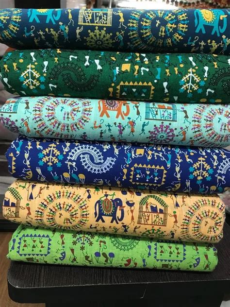 Handloom Cotton Warli Printed Fabric At Rs 125 Meter In Surat ID