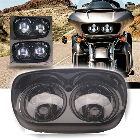 Dual 5 75 Led Headlights Hi Low Beam Headlight Assembly Fit Road Glide Efi Fltri For