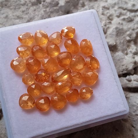 Ct Natural Fanta Orange Spessartite Garnet Rose Cut Shape Piece