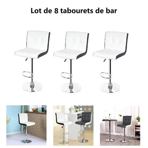 Tabouret de bar pour salle à manger WILLONIN Siège rotatif Blanc