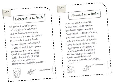 Poesie L Ecureuil Et La Feuille