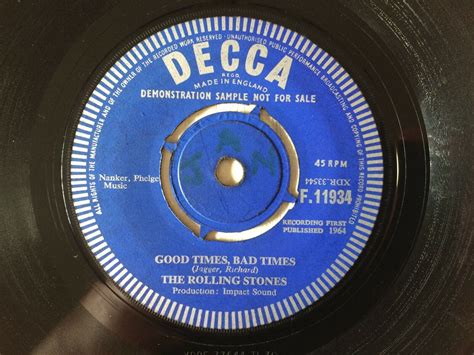 The Rolling Stones IT S ALL OVER NOW UK DEMO DECCA DJ A SAMPLER 45 7