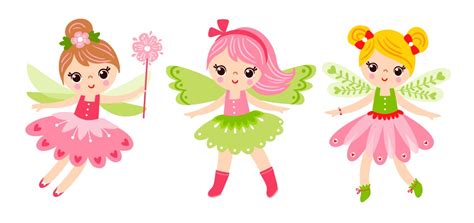 Two Cute Fairies Royalty Free Vector Image Vectorstock