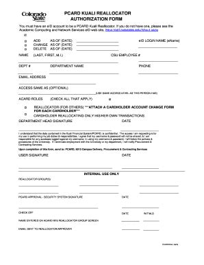 Fillable Online Wsnet Colostate Pcard Kuali Reallocator Authorization