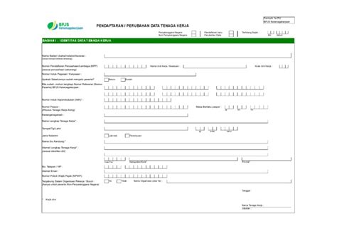 Form Pendaftaran Bpjs Tk Pdf