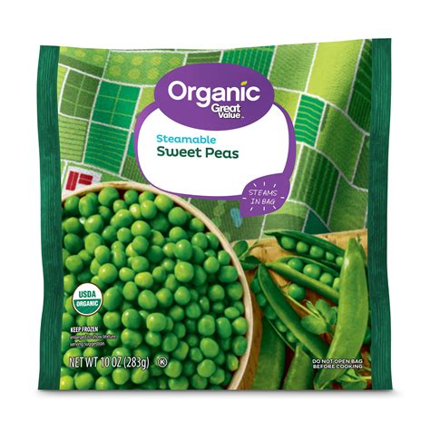 Great Value Organic Frozen Steamable Sweet Peas 10 Oz Walmart