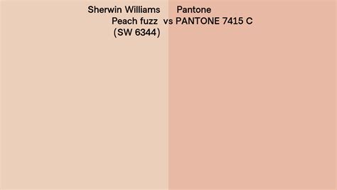 Sherwin Williams Peach Fuzz Sw Vs Pantone C Side By Side