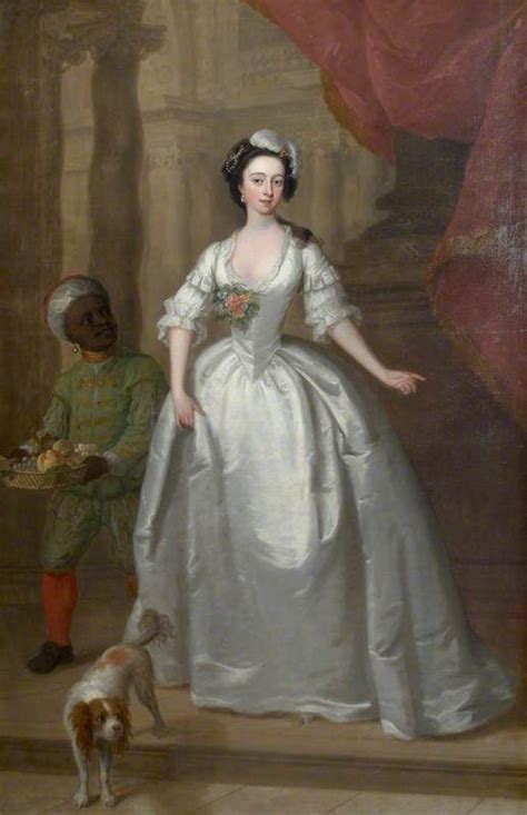 This Painting Depicts A Young Black Servant Alongside His Mistress