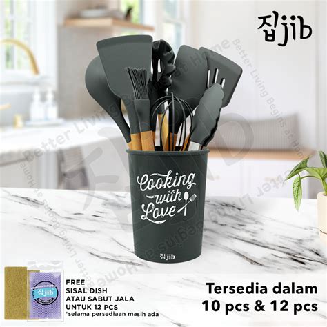 Jual JIB Silicone Utensil Set Kitchen Silicon Utensile Set Bucket