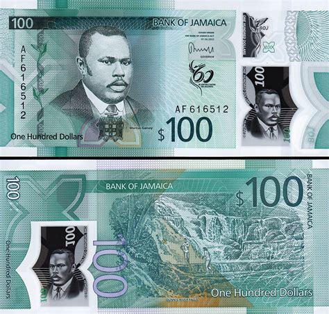 Jamaica 100 Dollars 2022 2023 UNC Polymer P New Design Fortumor