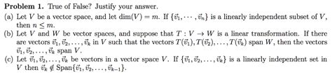 Solved True Or False Justify Your Answer Let V Be A Chegg