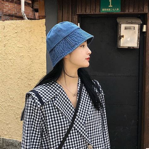 Cocopeaunt New Foldable Fisherman Hat Washed Denim Bucket Hats Female