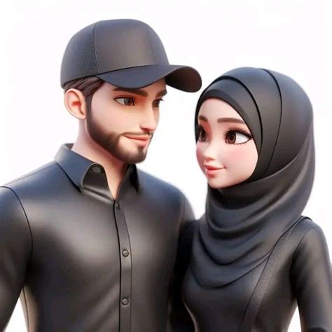 A Man And Woman Dressed In Black Are Standing Next To Each Other Both