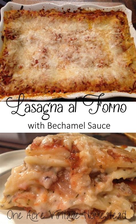 Lasagna al Forno - One Acre Vintage Homestead Recipe