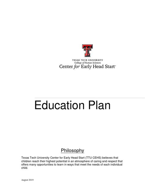 education plan  teachers child development