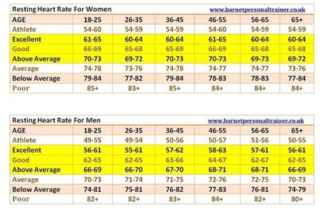 Heart Rate Chart Exercise