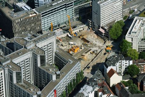 Luftaufnahme Hamburg Baustelle mit Erschließungs Grundierungs und