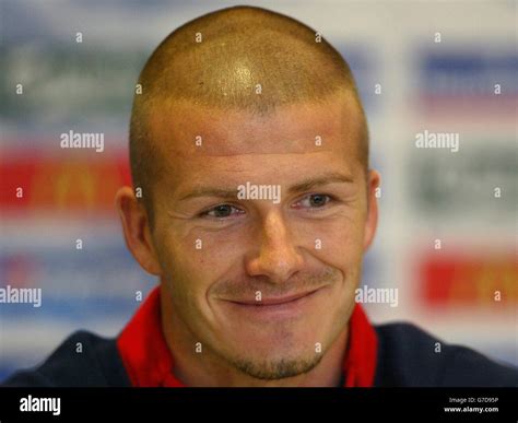 England captain David Beckham during a press conference at Old Trafford ...