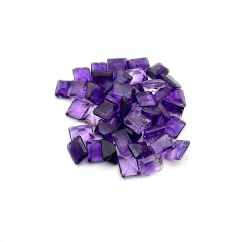 Natural African Amethyst Octagon Cut Loose Gemstone Lot Mm Ct