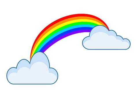 Cute Clouds And Rainbow Drawing Vector Illustration Design Stock Illustration - Download Image ...