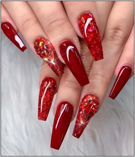 Trendy Red Acrylic Nail Designs U As De Gel Bonitas U As De