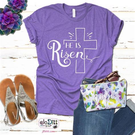 He Is Risen Shirt Womens Easter Shirt Easter Sunday Shirt Etsy In