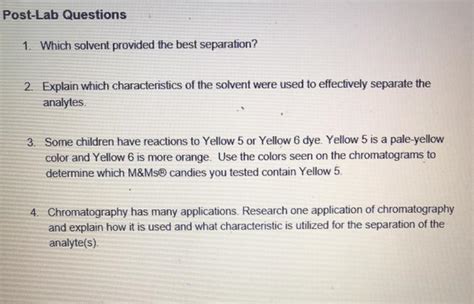 Solved Separation By Chromatography E EXPERIMENT 1 PAPER Chegg