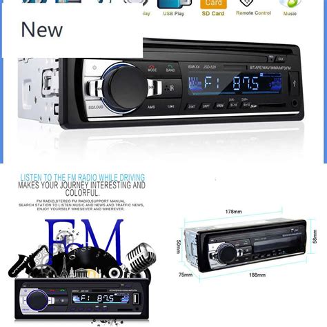 New Autoradio Din Bluetooth Car V Jsd Sd Aux In Mp Player Fm