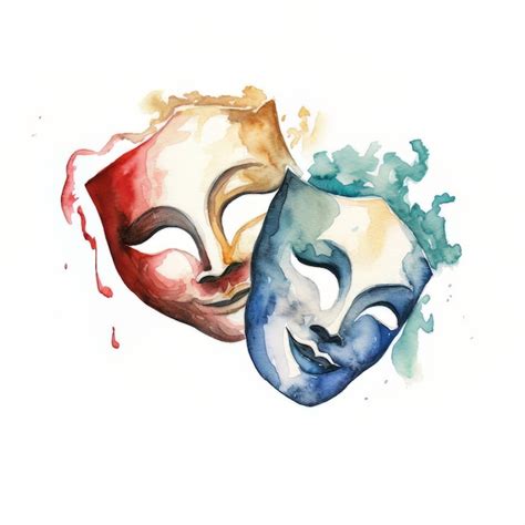 Premium Ai Image Watercolor Theatrical Masks